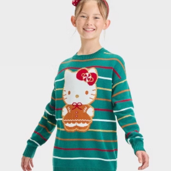 Hello Kitty Other - Hello Kitty Green Striped Sweatshirt